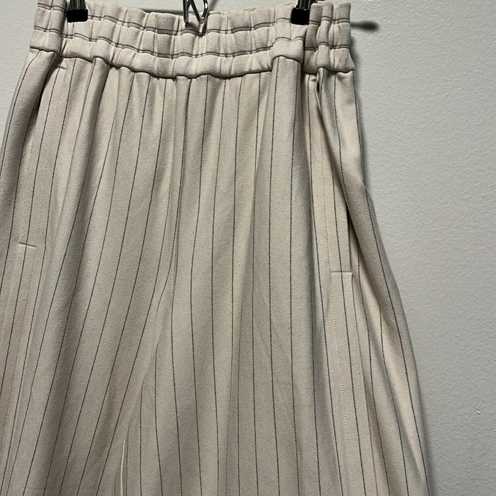 COS Straight-Leg Pinstripe Trousers, Cream, Size Large - Picture 7 of 11